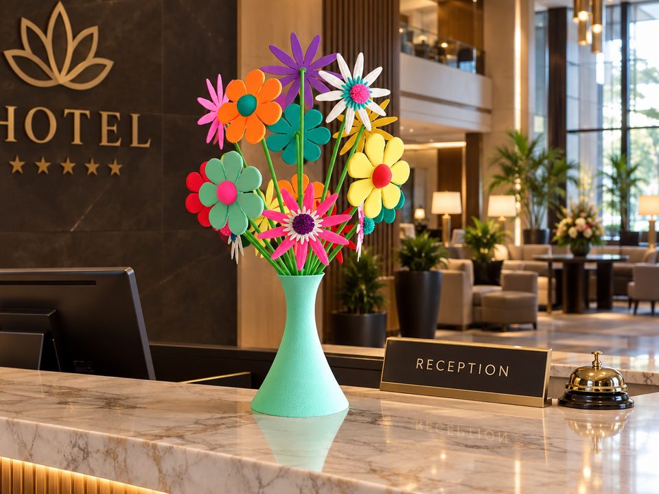 Statement Bouquet am Empfang eines Hotels